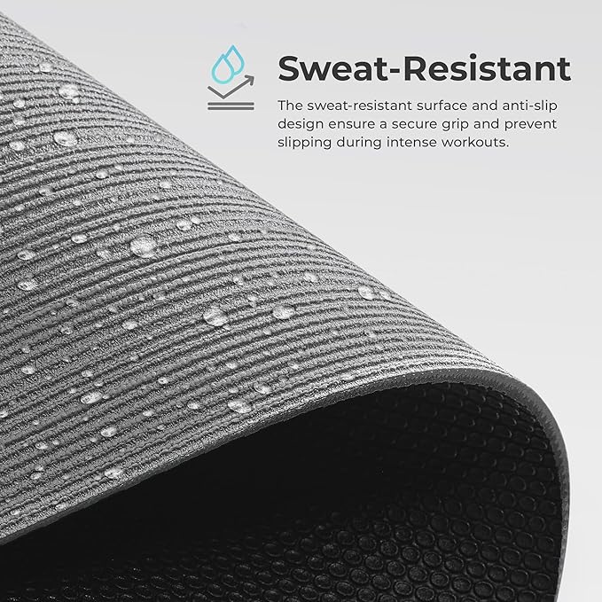 Sunny Health & Fitness Non-Slip Yoga Mat – Durable, Anti-Tear, Lightweight, Cushioned Support for Yoga, Pilates, Stretching Exercises, Meditation and Floor Workouts | Multiple Sizes & Colors - Bloomnest