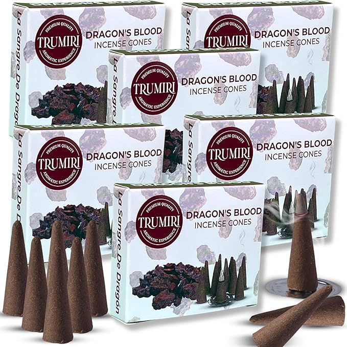 Dragons Blood Incense - 60 Cones, Six Packs of 10, Scented Incense TRUMIRI