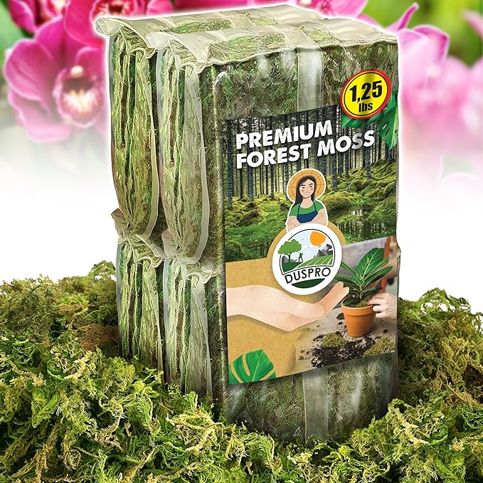 DUSPRO Big Bag Dried Forest Moss for Plant Propagation Sphagnum Moss Bulk for Orchid Repotting Mix Organic Soil Medium Bale Premium Hand Selected 16 QRT - Bloomnest