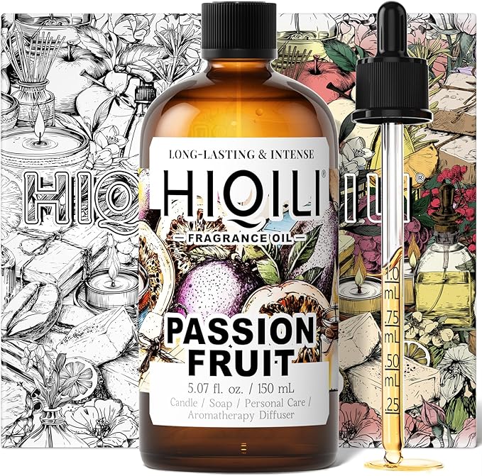 HIQILI Passion Fruit Fragrance Oil for Home Diffuser, Oil Burner, Great for Soap, Candle & Perfume Making, Add to Body Lotion - 5.07 Fl Oz HIQILI