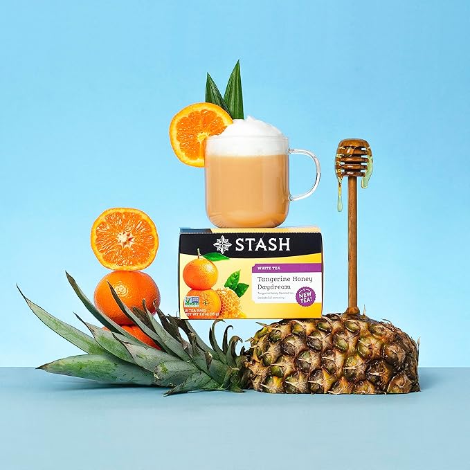 Stash Tea Tangerine Honey Daydream White Tea - Caffeinated, Non-GMO Project Verified Premium Tea with No Artificial Ingredients, 18 Count (Pack of 6) - 108 Bags Total - Bloomnest