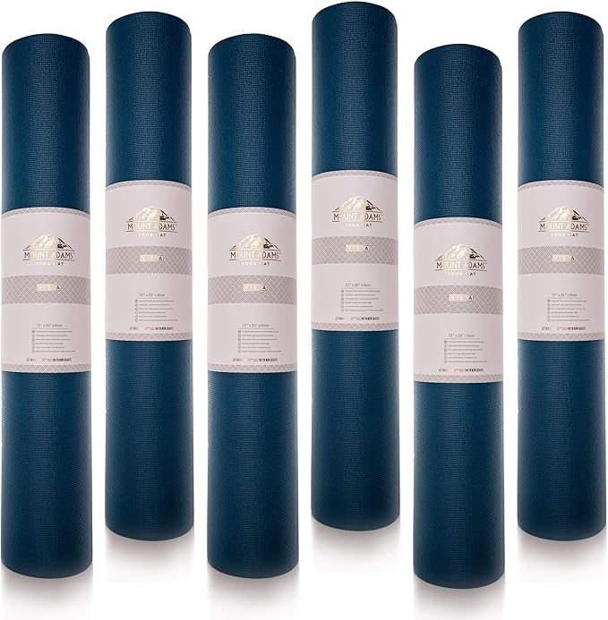 6 Pack Vista Wide 6mm Yoga Mat by Mount Adams - The New Standard in Professional Yoga Mats - Dense, Slip Resistant Exercise Mat - Wholesale Studio Brand Now Available to the Public, 72" x 26" - Bloomnest
