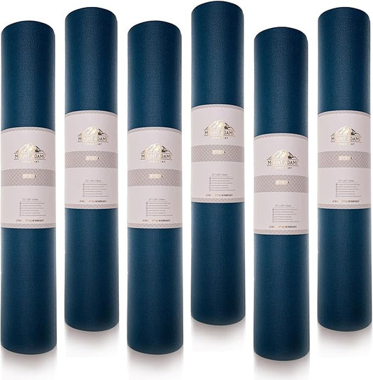 6 Pack Vista Wide 6mm Yoga Mat by Mount Adams - The New Standard in Professional Yoga Mats - Dense, Slip Resistant Exercise Mat - Wholesale Studio Brand Now Available to the Public, 72" x 26" - Bloomnest