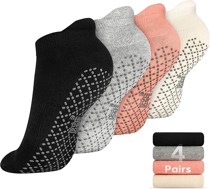 unenow Unisex Non Slip Grip Socks with Cushion for Yoga Pilates Barre Home & Hospital - Bloomnest