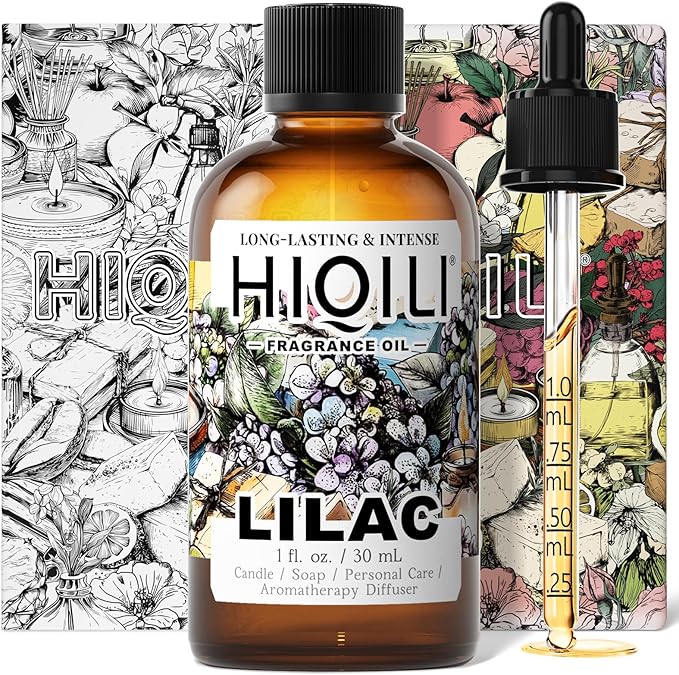 HIQILI Lilac Fragrance Oil for DIY Perfume, Candle & Soap Making, Soft Floral Scents for Essential Oils Diffuser - 1 Fl Oz HIQILI
