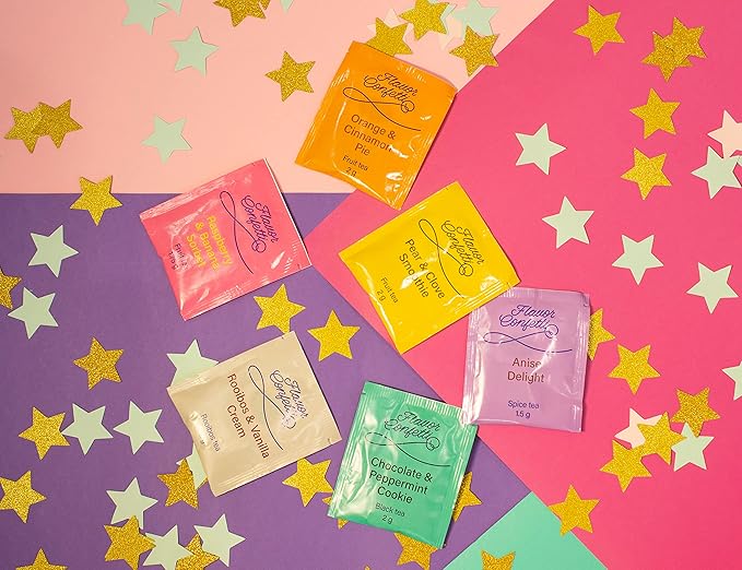 ACORUS | Flavor Confetti Tea Assortment | Natural Fruit and Herbal Tea Gift Set | Celebrate with 6 Different Flavors | Large Selection Tea Set | Tea Box For Various Occasions - 60 Tea Bags - Bloomnest