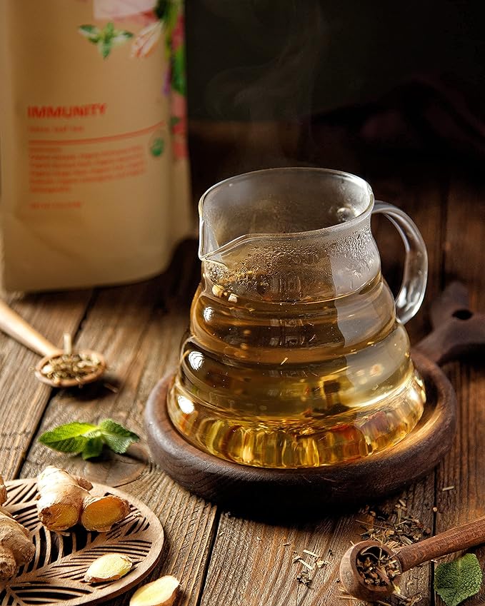 Gardenika Organic Immune Loose Leaf Tea, Herbal, Caffeine Free Leaves, Ayurvedic, KSA Kosher – 4 oz (1 Pack) - Bloomnest