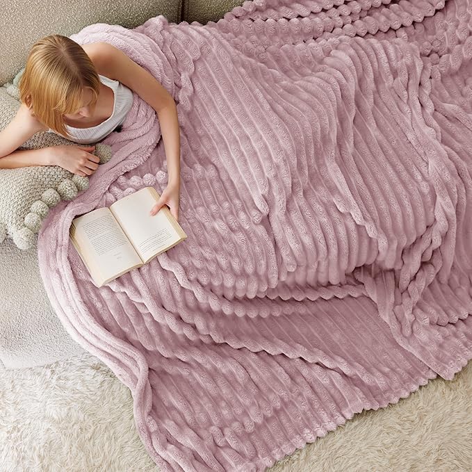 Bedsure GentleSoft Pink California King Size Blanket for Couch - Cozy Soft Blankets for Women, Cute Small Fleece Throws for Girls, Birthday Gifts for Women, 102x96 Inches - Bloomnest