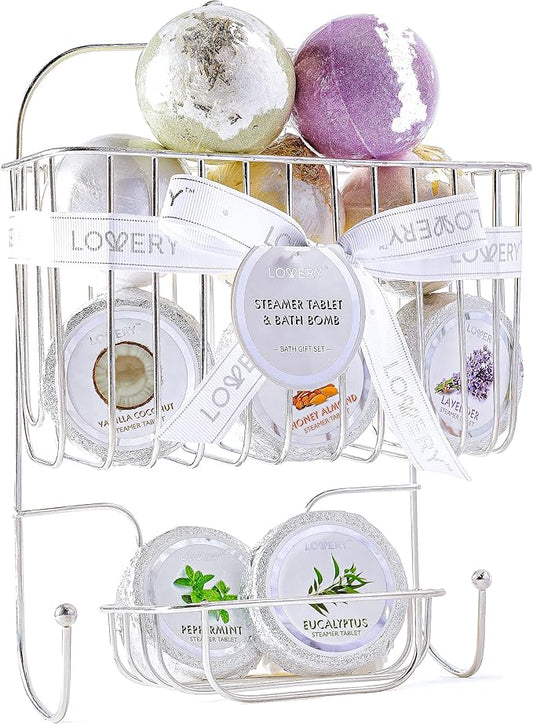 Essential Oil Shower Steamers and Bath Bombs Set - Lavender, Peppermint, Vanilla Coconut, Eucalyptus, Honey Almond Scented Aromatherapy Vaporizing Tablets, Relaxation Gifts for Women, 11pc - Bloomnest