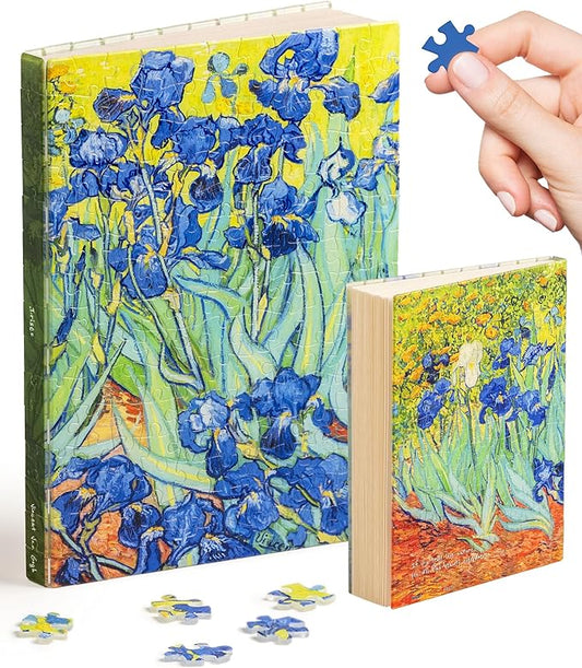 PieceRelax A5 Puzzle Journal for Adults, 300 Piece Plastic Jigsaw Book Cover (Includes Notebook) - Van Gogh - Irises, Unique Gift [YA1065] - Bloomnest