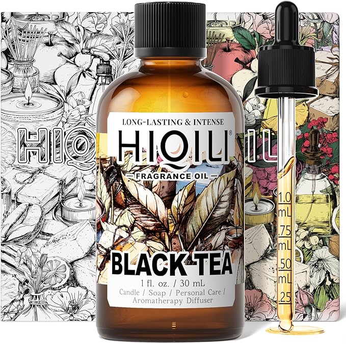 HIQILI Black Tea Fragrance Oil for Diffuser & Car Air Freshener, Long-Lasting Hotel Scent, Candle & Soap Making Supplies - 1 Fl Oz HIQILI