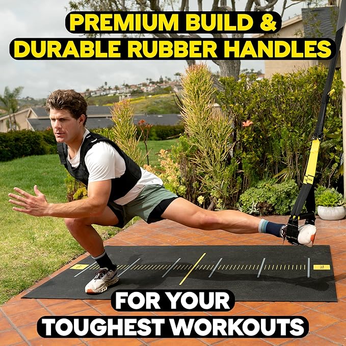 TRX PRO3 Suspension Trainer System, Durable Design for Cross-Training, Weight Training, HIIT Training & Cardio, Includes 3 Anchor Solutions for Indoor & Outdoor Home Gyms - Bloomnest