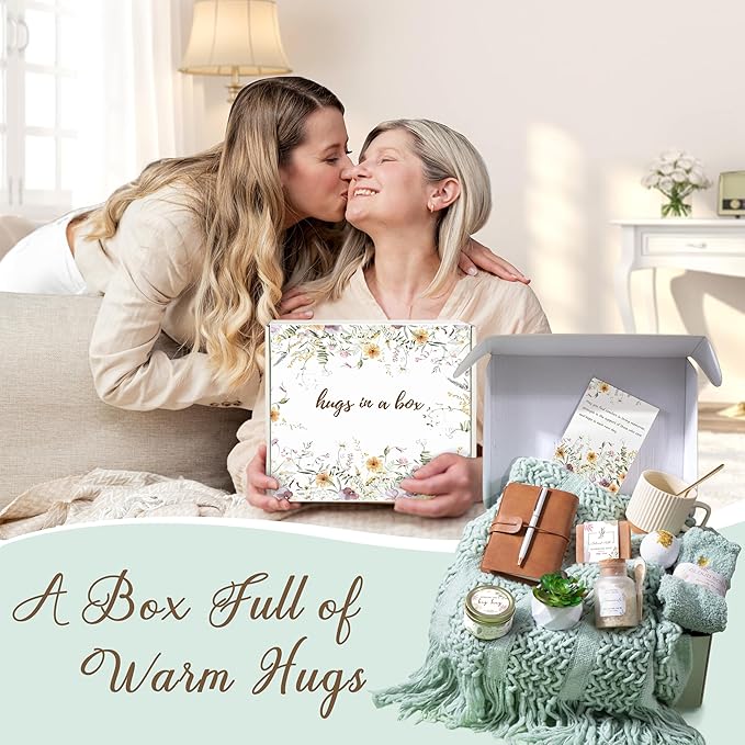 Gifts for Women, Get Well Soon Self Care Package Box, Sending Hug Baskets Thinking of You Gift for Women Her New Mom Best Friend Birthday (Sage Green) - Bloomnest