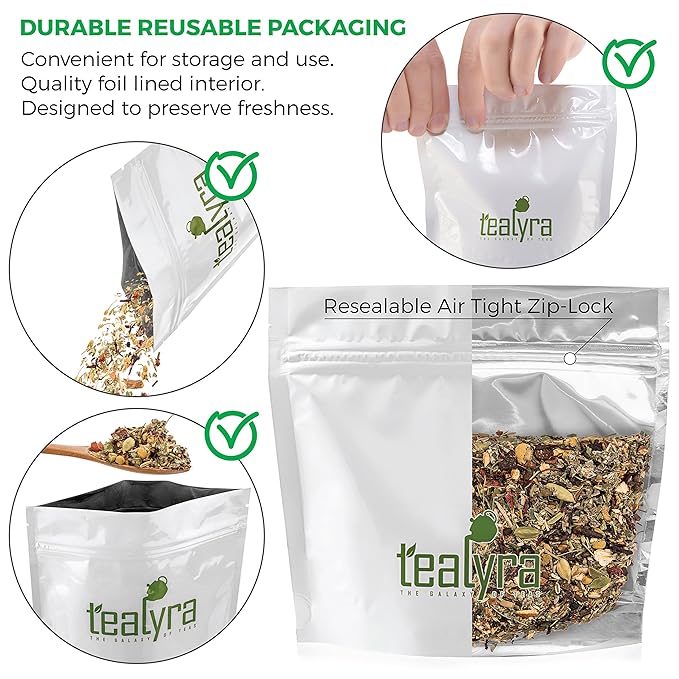 Tealyra - Calm Down - Nirvana - Chamomile Ginger Hibiscus - Wellness and Relaxing Herbal Loose Leaf Tea - Detox Tea - Caffeine-Free - All Natural - 220g (8-ounce) - Bloomnest