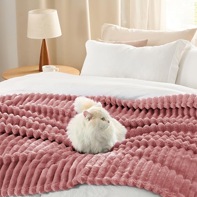 Bedsure GentleSoft Brick Dust Fleece Twin Blanket for Couch - Cozy Soft Blankets for Women, Cute Small Throws for Girls, 60x80 Inches - Bloomnest