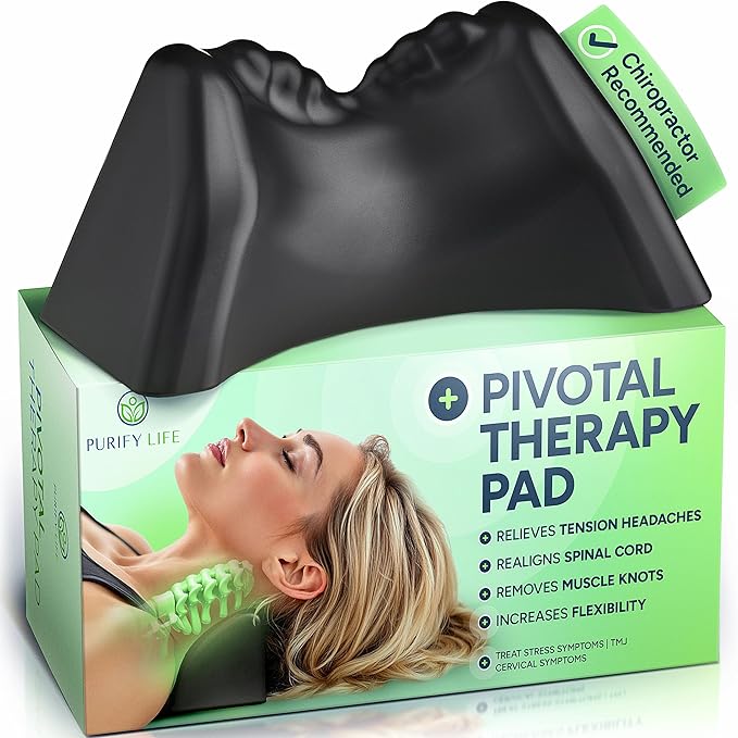 Occipital Release Tool for Pivotal Therapy & TMJ Device – Cervical Traction Pillow for Neck, Shoulder, and Back Pain Relief - Tension Headaches, Firm Foam Cradle, Craniosacral Therapy, Trigger Points PurifyLife