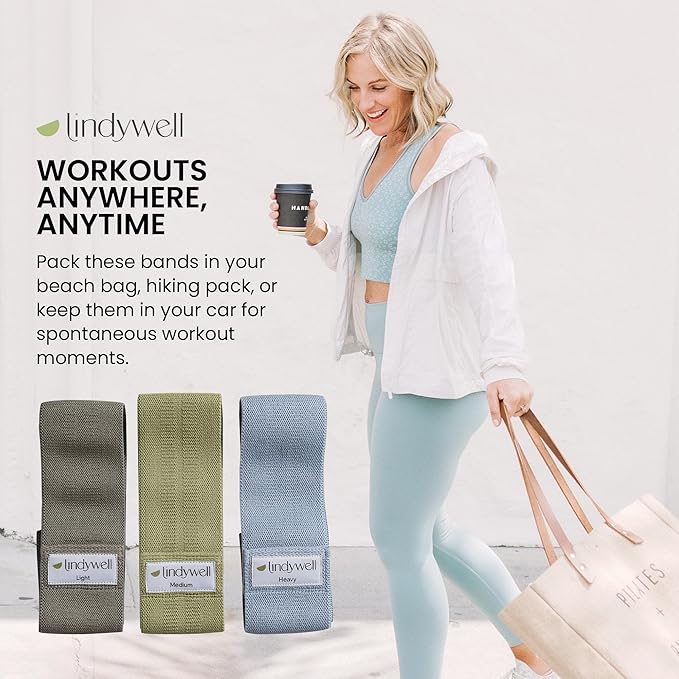 Lindywell Fabric & Exercise Bands for Women & Men - Resistance Bands for Working Out, Including Glute Activation, Strength Training, Physical Therapy - Durable, Non-Slip & Perfect for Home Or Gym Use - Bloomnest