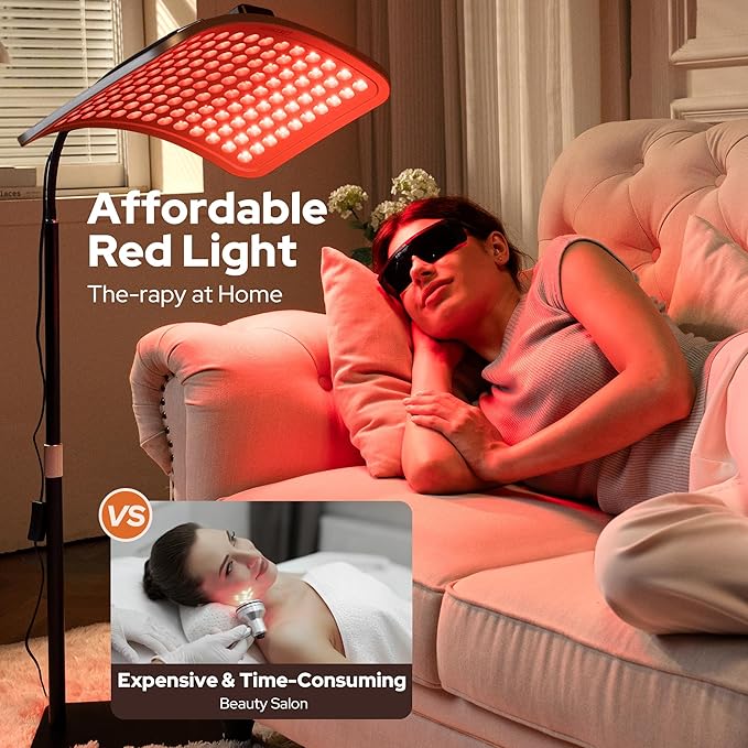Red Light Therapy for Body and Face, Infrared Red Light Therapy Lamp with Stable Stand, 660nm and 850nm Infrared Pannel SUNKENET
