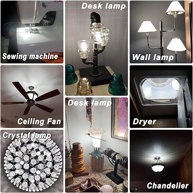 E12 Led Candelabra Chandelier Bulbs 6W 6000k Daylight White, Kx-2000 60W E12 C7 Halogen Replacement,T6 Small Base 120V E12 LED Light Bulbs Cool White for Ceiling Fan Salt Lamp,550 lm(5Pack) - Bloomnest