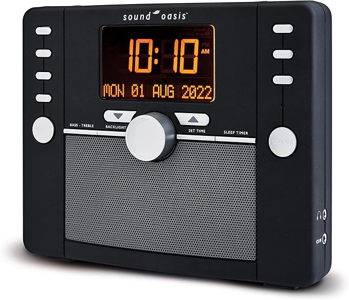Sound Oasis Deluxe Bluetooth Sleep Tinnitus Sound Machine, World’s Best White Noise Machine for Better Sleep, Tinnitus Management, Clock Radio 288 Sounds - Bloomnest