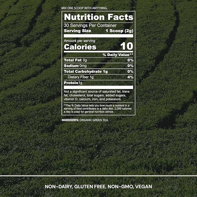 Blueprint Bryan Johnson Matcha Powder – Ceremonial Grade Japanese Matcha – Green Tea for Energy & Focus – Natural Caffeine, Antioxidant-Rich – 30mg L-Theanine- 30 Servings - Bloomnest