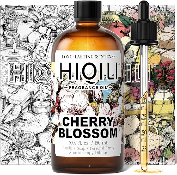 HIQILI Cherry Blossom Fragrance Oil, Floral Perfume Oil, Candle Scents for Candle Making, for Diffuser & Fresh Spray, Long-Lasting Scent - 5.07 Fl Oz HIQILI