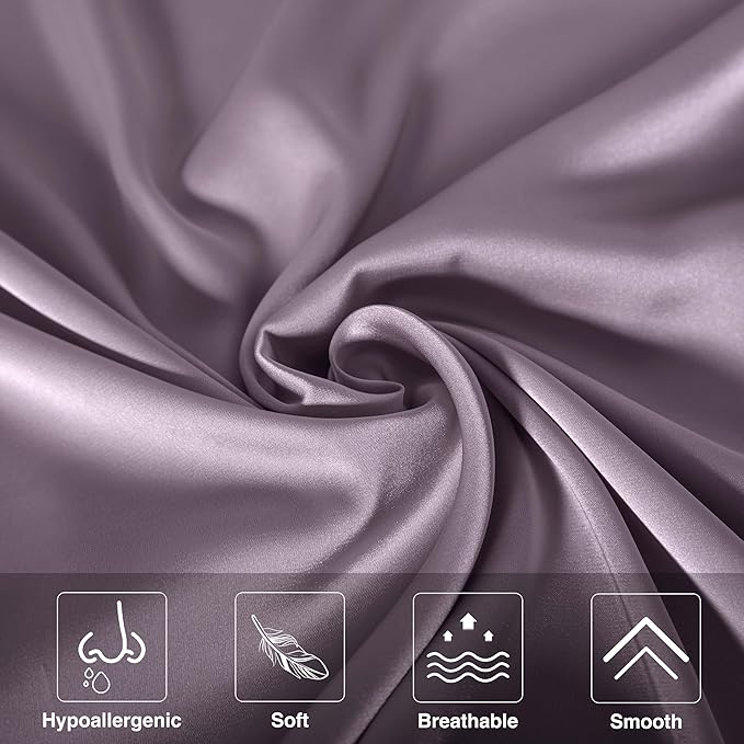 Mulberry Silk Pillowcase for Hair and Skin,Cooling Silk Pillow Case with Hidden Zipper,Allergen Proof Dual Sides Soft Breathable Smooth Silk Pillow Cover for Women (Pink Purple,Toddler) - Bloomnest