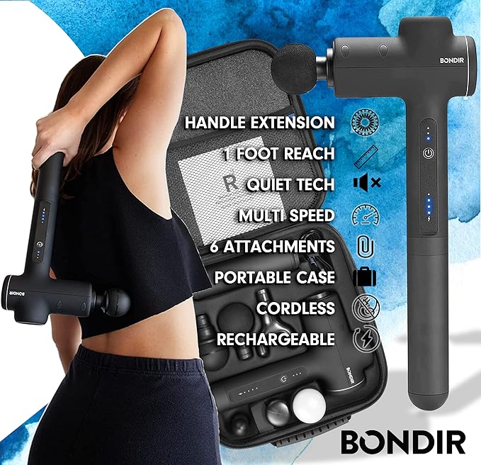 R2 Massage Gun - Percussion Deep Tissue Back Massager with Extension Handle - Bloomnest