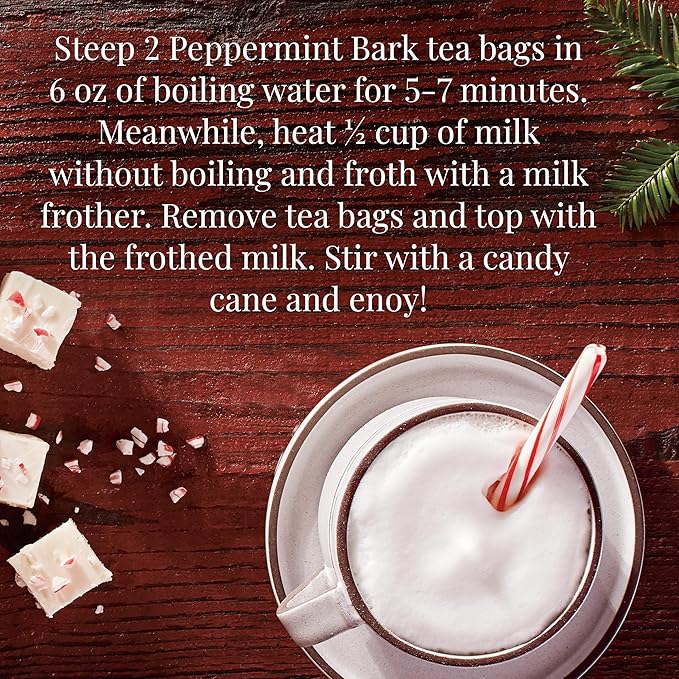 The Republic of Tea - Peppermint Bark, Cool Winter Herb Tea, 36 Tea Bags, Caffeine-Free - Bloomnest