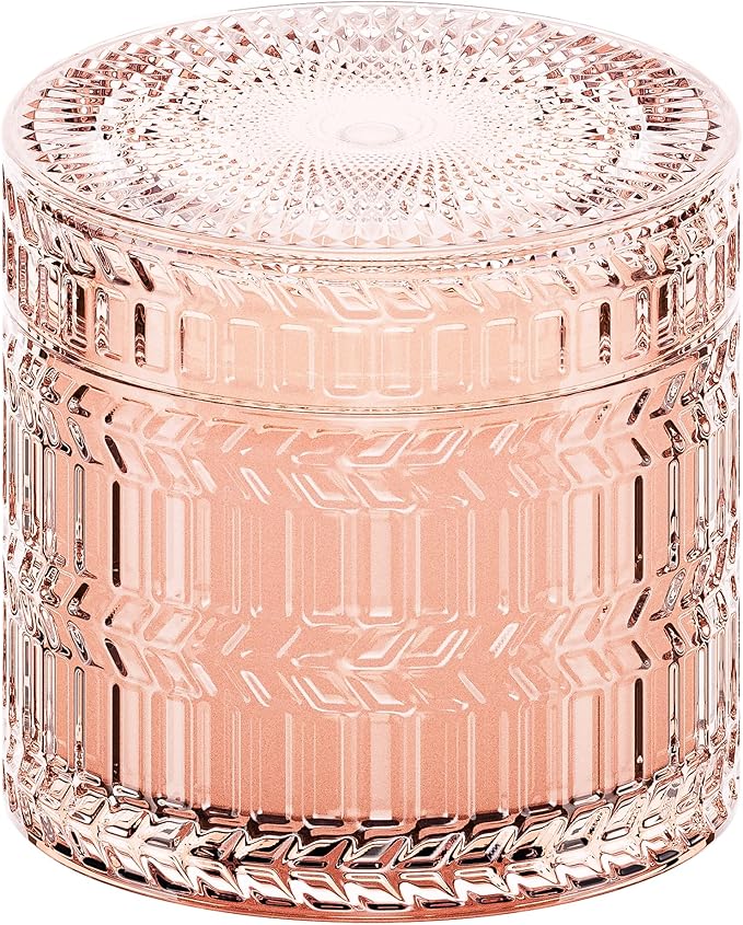 Hidden Label Sandalwood Rose Scented Candle for Home Scented, Santal Wood Wick Decorative Candles, Aromatherapy Candles for Women, Pink Soy Candles Non Toxic Candle, 7.4 oz 55 Hours Long Burn time - Bloomnest