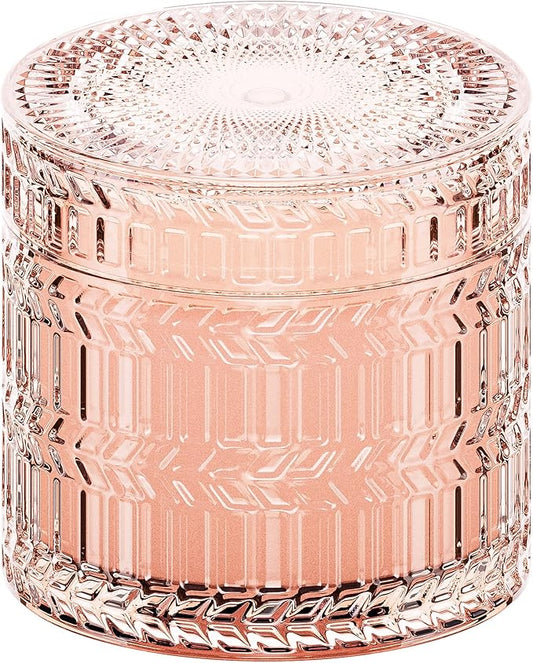 Hidden Label Sandalwood Rose Scented Candle for Home Scented, Santal Wood Wick Decorative Candles, Aromatherapy Candles for Women, Pink Soy Candles Non Toxic Candle, 7.4 oz 55 Hours Long Burn time - Bloomnest