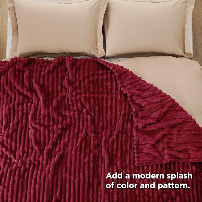 Bedsure GentleSoft Red California King Size Blanket for Bed - Cozy Soft Blankets for Women, Cute Small Fleece Throws for Girls, Birthday Gifts for Women, 102x96 Inches - Bloomnest