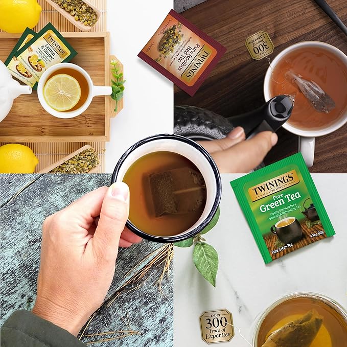 Twinings 48 Tea Bags Herbal Variety Pack – 8 Flavors Individually Wrapped, Mix of Black, Green, and Herbal Teas, Perfect Tea for Any Occasion - Bloomnest