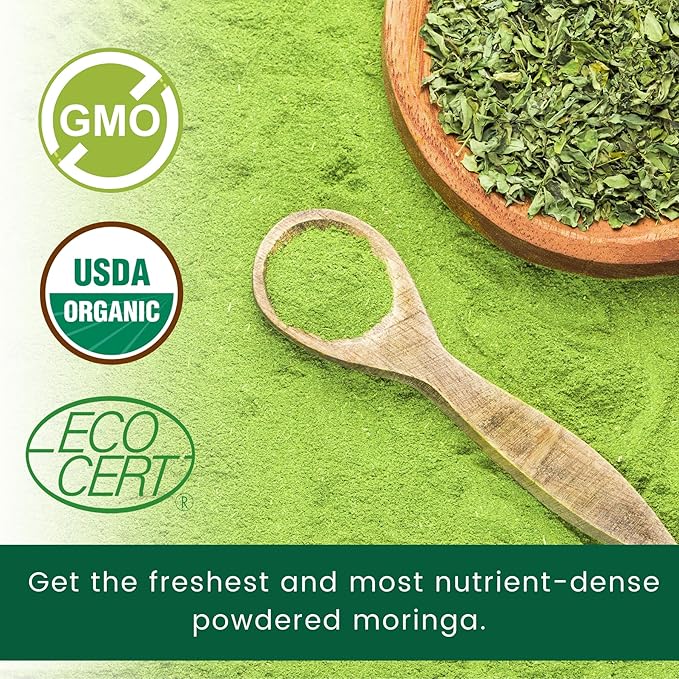 Organic, Moringa Oleifera, Original Leaf Powder, 150 Grams - Bloomnest