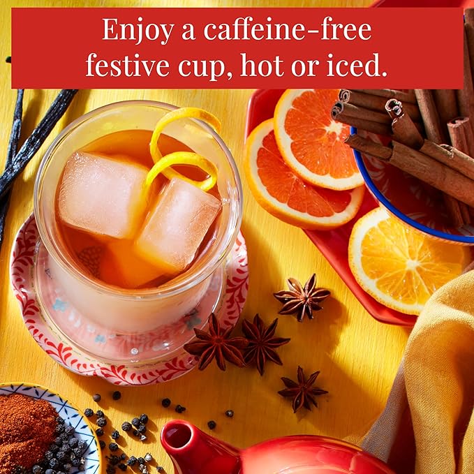 The Republic of Tea - Mulled Apple Spice Herbal Tea Tin, 36 Tea Bags, Naturally Caffeine Free - Bloomnest