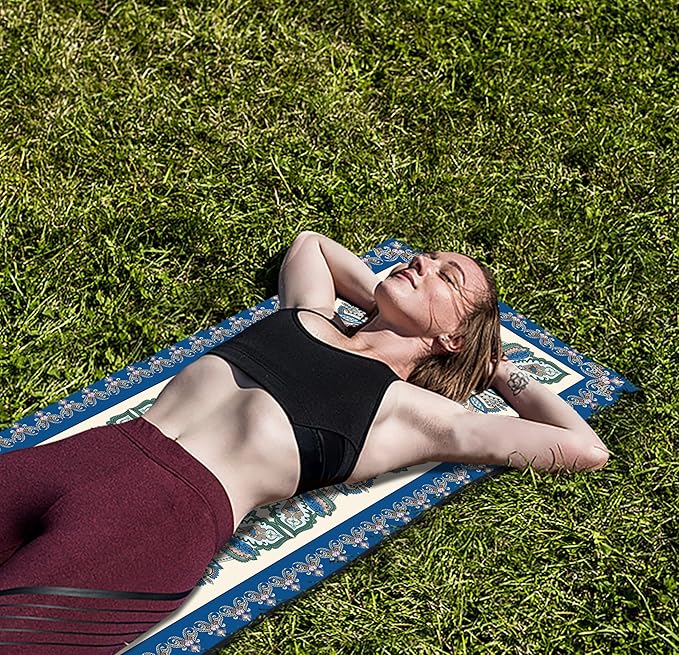 nuveti Yoga Mat Print Extra Thick TPE Non Slip Fitness Exercise Mat with Carrying Bag,72"x24" Extra Thick 6MM Exercise & Workout Mat for Yoga, Pilates Fitness and Floor Exercises - Bloomnest