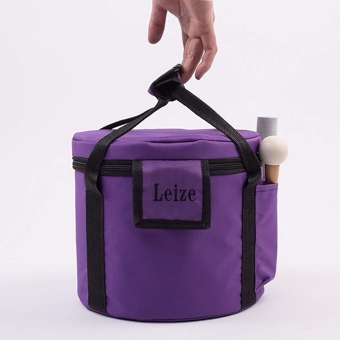 Leize Quartz Crystal Singing Bowl A# Note Third Eye Chakra White 8" with Heavy Duty Carrying Case Suede Striker