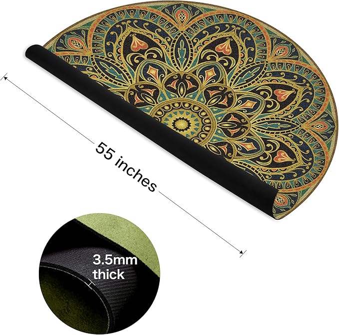 Knsbk Large Round Yoga Mat 4.6'X3.5mm for Exercise Premium Extra Thick, Ultra Comfortable, Non Slip, Meditation Mat - Bloomnest