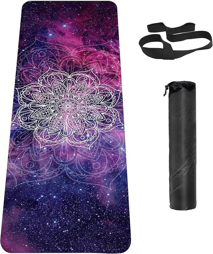 Non Slip Yoga Mat TPE Workout Mat for Men Women, Thick Workout Mat with Carrying Strap, Fitness Mats for Exercise, Yoga, Fitness, Pilates, Floor Workouts (72" x 24" x 6mm) - Bloomnest