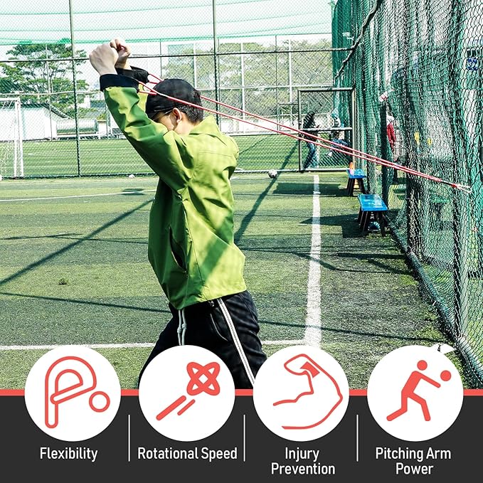 Zomiboo Baseball Bands Sports Resistance Exercise Bands Arm Strength Training Softball Baseball Pitching Training Workout Equipment for Youth Adult - Bloomnest