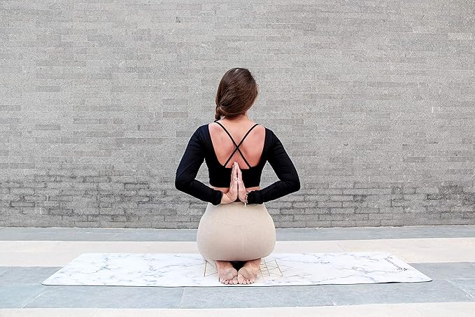 Shakti Warrior Suede yoga mat - Premium Printed Natural Eco-friendly Non-Slip Mat Great for Hot Yoga, Pilates, Workouts (72 inch x 24 inch x 3mm thick) - Bloomnest
