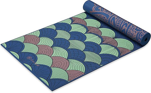 Gaiam Yoga Mat - Premium 6mm Print Reversible Extra Thick Non Slip Exercise & Fitness Mat for All Types of Yoga, Pilates & Floor Workouts (68" x 24" x 6mm Thick) - Bloomnest