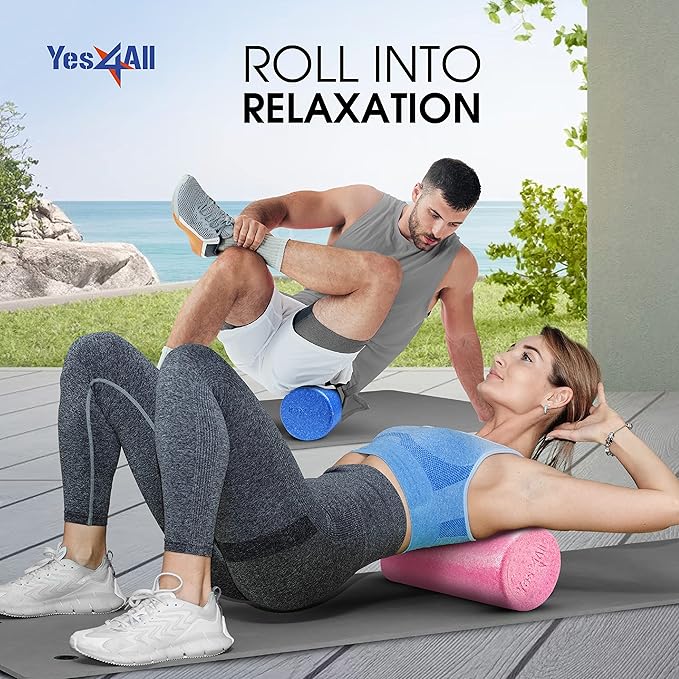 Yes4All High-Density EPP Round Back Roller Foam, Exercise Foam Roller for Yoga, Pilates & Stretching - 12, 18, 24, 36 inch - Bloomnest
