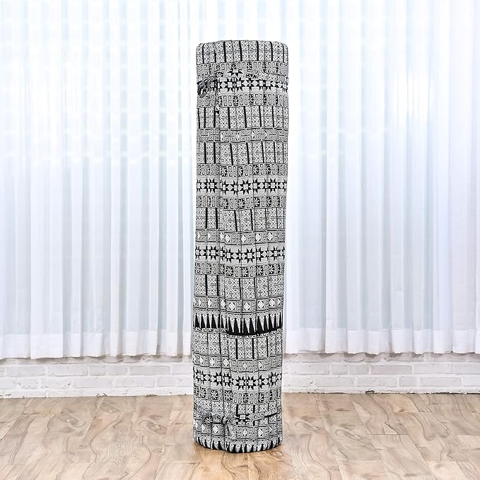 Leewadee - Foldable Floor Mattress - Japanese Roll Up Futon -Trifold Tatami Mat- Guest Floor Bed - Camping Mattress - Thai Massage Mat, Kapok Filled, 75 x 57 inches, Black - Bloomnest