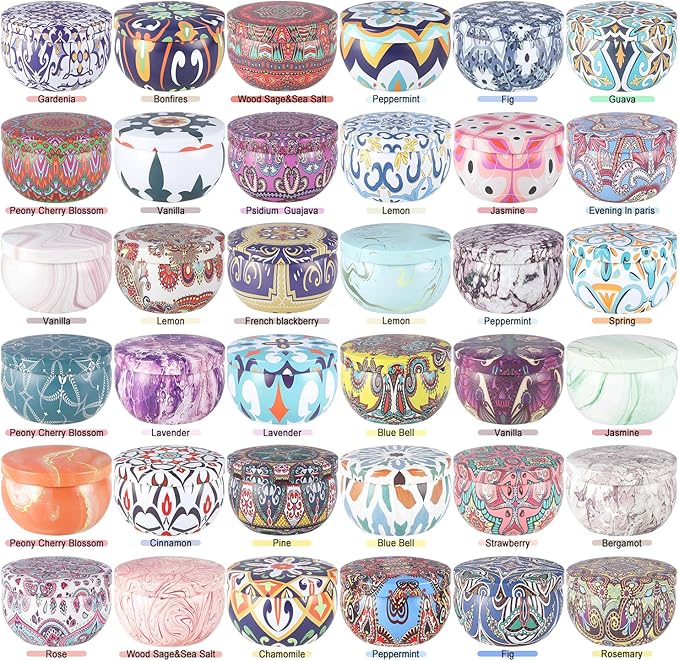 36 Pack Scented Candles Set for Home, Relaxing Stress Relief, Aromatherapy - Natural Soy Wax and Fragrance - Gifts for Women, Mom, Best Friend, Wife, Birthday - Bloomnest
