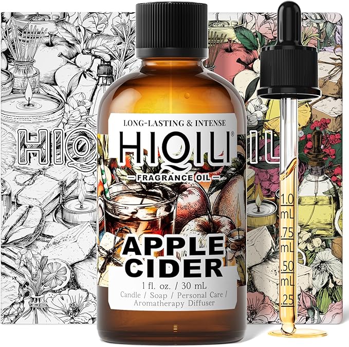 HIQILI Apple Cider Fragrance Oil - Making DIY Candle & Soap, Luxury Wine Scented, for Home & Office Essential Oil Diffuser Use - 1 Fl Oz HIQILI