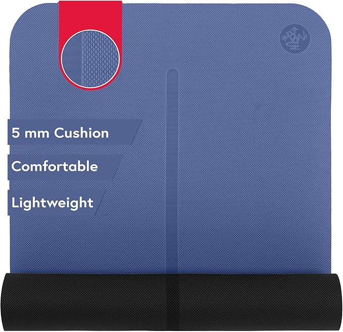 Manduka Begin Yoga Mat 68" - 5mm Cushioning | Comfortable, Lightweight & Reversible with Alignment Stripe | Budget-Friendly | 68 x 24 inches - Bloomnest