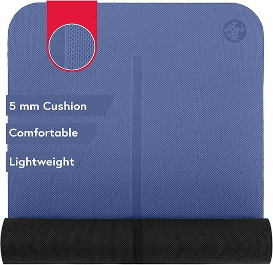 Manduka Begin Yoga Mat 68" - 5mm Cushioning | Comfortable, Lightweight & Reversible with Alignment Stripe | Budget-Friendly | 68 x 24 inches - Bloomnest