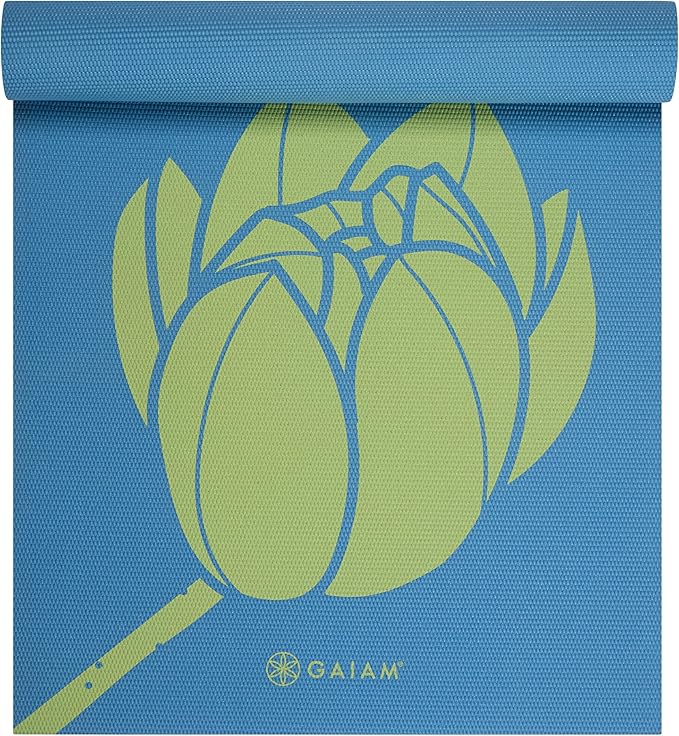 Gaiam Yoga Mat - Premium 6mm Print Extra Thick Non Slip Exercise & Fitness Mat for All Types of Yoga, Pilates & Floor Workouts (68"L x 24"W x 6mm Thick) - Bloomnest