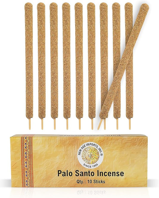 New Age Imports, Inc.® ~ Premium Palo Santo Holy Wood 3-4" Inches Size Hand Rolled Incense Sticks from Peru. Great for Meditation, Smudging Insenses, Spiritual Cleansing Inscent (10 Sticks Pack) NewAgeImportsInc